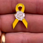 Yellow Ribbon Rose Lapel Pin