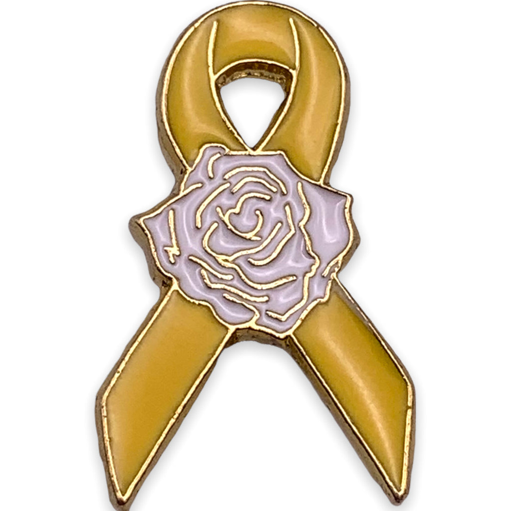 Yellow Ribbon Rose Lapel Pin