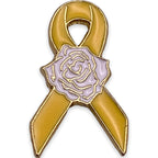 Yellow Ribbon Rose Lapel Pin