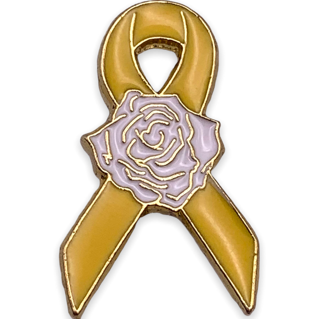 Yellow Ribbon Rose Lapel Pin