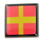 Nautical Code Flag R - Romeo - Lapel Pin