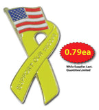Support Our Troops Ribbon Flag Pin