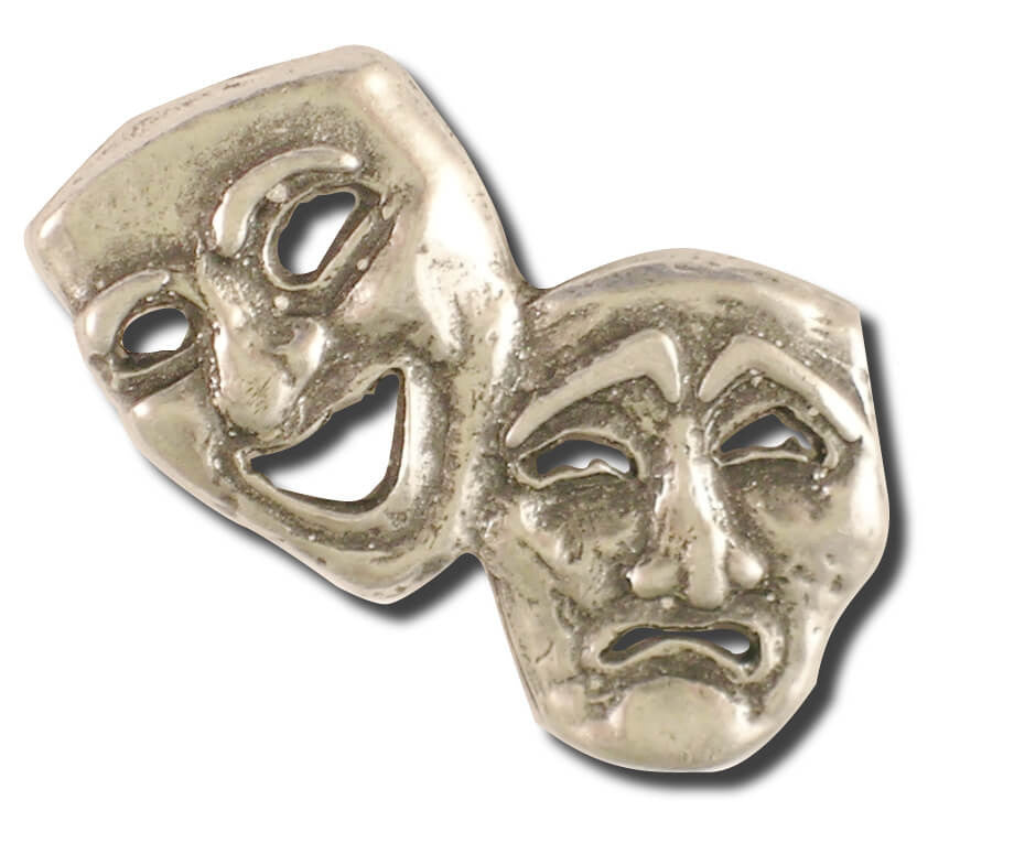 Comedy Tragedy Theater Mask Lapel Pin