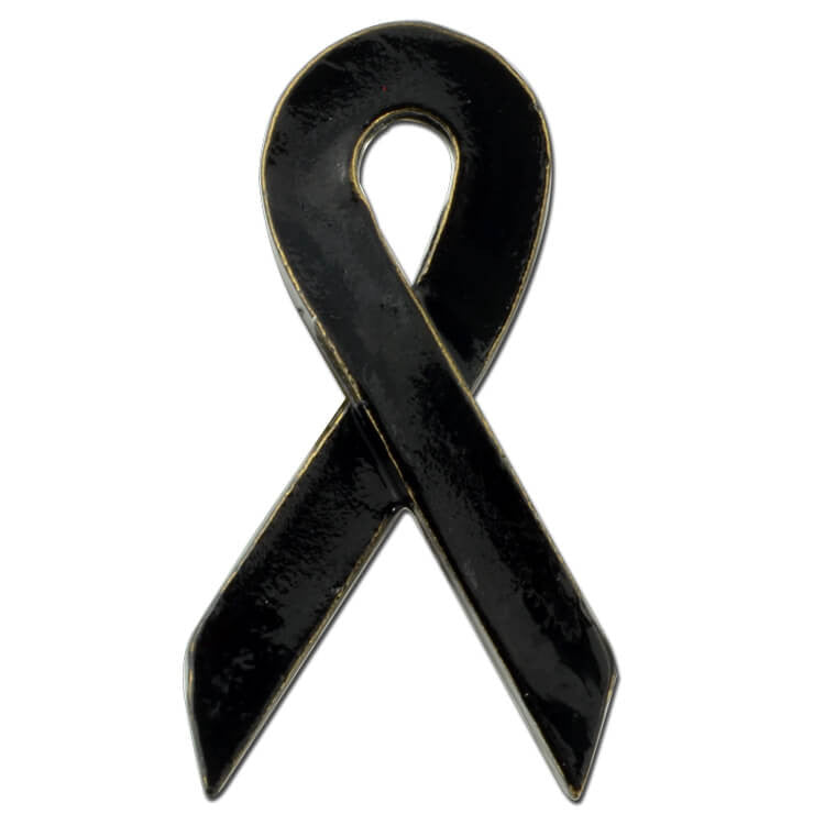 Black Awareness Ribbon Pin