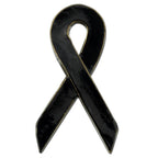 Black Awareness Ribbon Pin