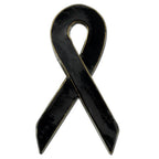 Black Awareness Ribbon Pin