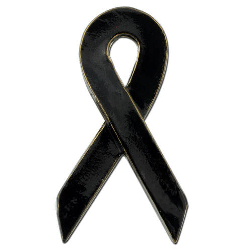 Black Awareness Ribbon Pin