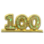 100 Lapel Pin with Glitter