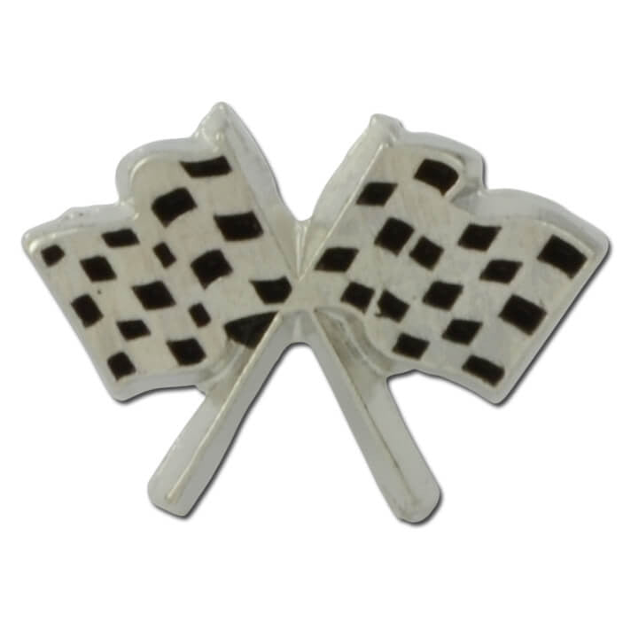 Crossed Checkered Flags Lapel Pin