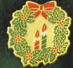 Christmas Wreath with Candles Lapel Pin