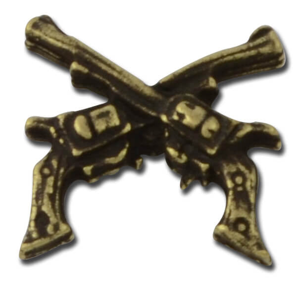 Crossed Guns Lapel Pin