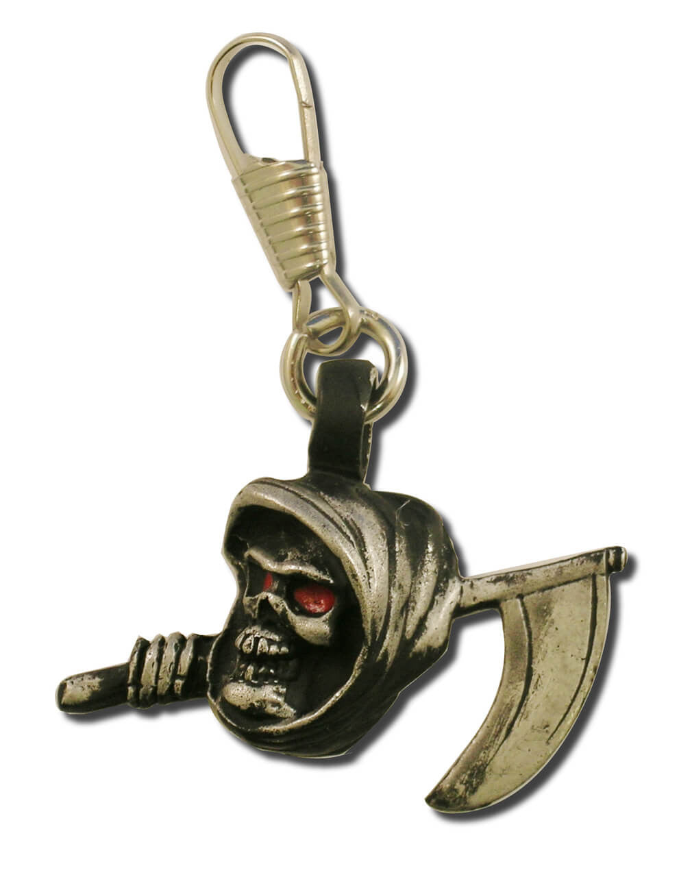 Grim Reaper Skull Face Zipper Pull