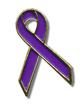 Purple Ribbon Lapel Pin