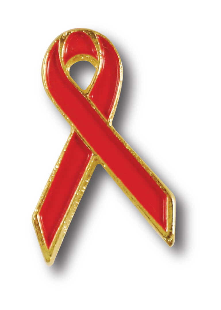 D07 AIDS Red Awareness Ribbon Lapel Pin