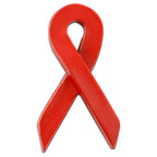 Red ribbon lapel pin