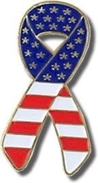 Ribbon Flag Lapel Pin