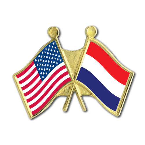 US Netherlands Crossed Flag Pin